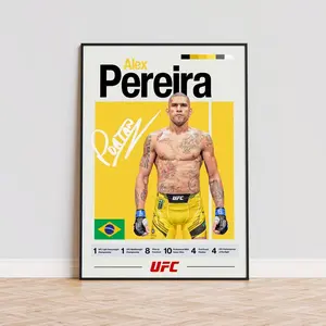 Alex Pereira Poster, UFC Poster, MMA Fighter Boxing Combat Sports, Motivational Posters, Sports Bedroom Posters, Wall Art, Gifts for Him