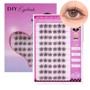 1 box of 60 clusters, no-glue natural-looking false eyelashes for DIY use, no removal needed, clear and realistic for daily wear, large capacity with 60 clusters, pre-glued strips, beginner-friendly, length 10mm-13mm