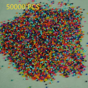 50,000pcs Colorful Water Beads (7-8mm), Vase Filler & Hydroponic Growing Media, Non-Toxic Expanding Gel Balls for Home Decor