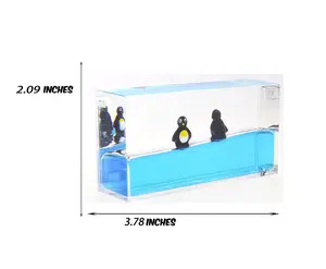 Liquid Penguin Paperweight - Portable Mini Ocean-Like Liquid Desk Toy for Stress Relief at Home, Office, or Classroom stress  relief figet  toys
