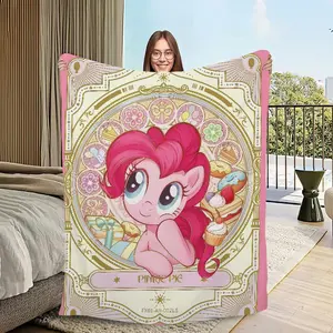 Cute My Little Pony Flannel Blanket Soft Cozy Warm Throw Blanket Pinkie Plush Design Perfect For Bedroom Sofa Dorm