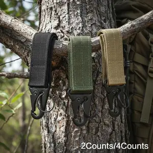 Tactical Keychain Clip: Durable Nylon Multi-Use Hook for Backpack Belt & Gear. Quick Release Carabiner for EDc, Hiking, Camping. Secure Keys & Tools - Compact Outdoor Survival Accessory.