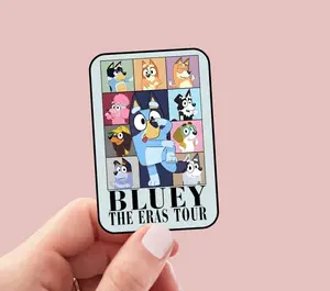 Bluey Eras Tour Sticker, Bluey Bingo & Friends Sticker, Waterproof Bluey Sticker