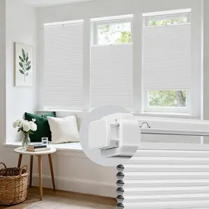 No Drill No Tools Top Down Bottom Up Cellular Shades,Blackout Cordless Window Blinds for Indoor Windows,Easy to Install Honeycomb Blinds,Premium Fabric Multiple Color Options
