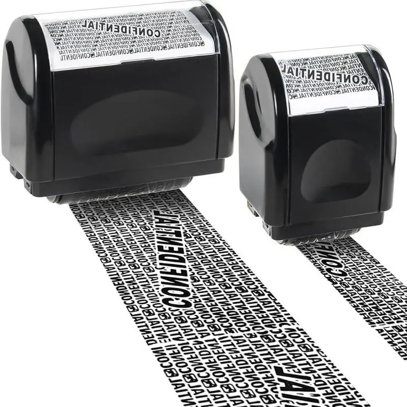 Privacy Roller Identity Guard Stamp with Extra Ink Refill, Reusable Repeating Pattern Security Stamp, Over 10,000+ Marking Lines, Durable Home Office Stationery, Ideal Summer Gift