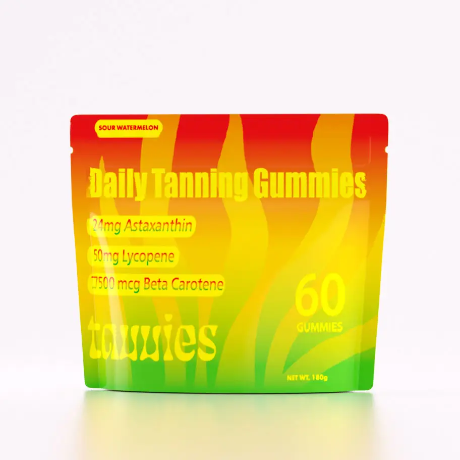 Daily Tanning Gummies, Natural Tanning Supplement with Astaxanthin, Lycopene & Beta Carotene, Anti-Aging Sun Protection,Non-GMO, Gluten & Gelatin Free