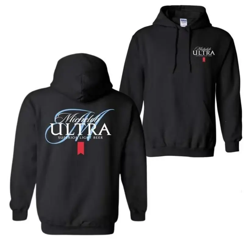 [Fall Outfits] Michelob Ultra Light Beer Graphic Hoodie Sweatshirt T-Shirt, Unisex Cotton Menswear for Men & Women, Casual Daily Wear, Vintage Beer Logo Pullover| Trending Viral TikTok Streetwear Oversized Retro Hoodie Party Sports Festival.hoodies men,f