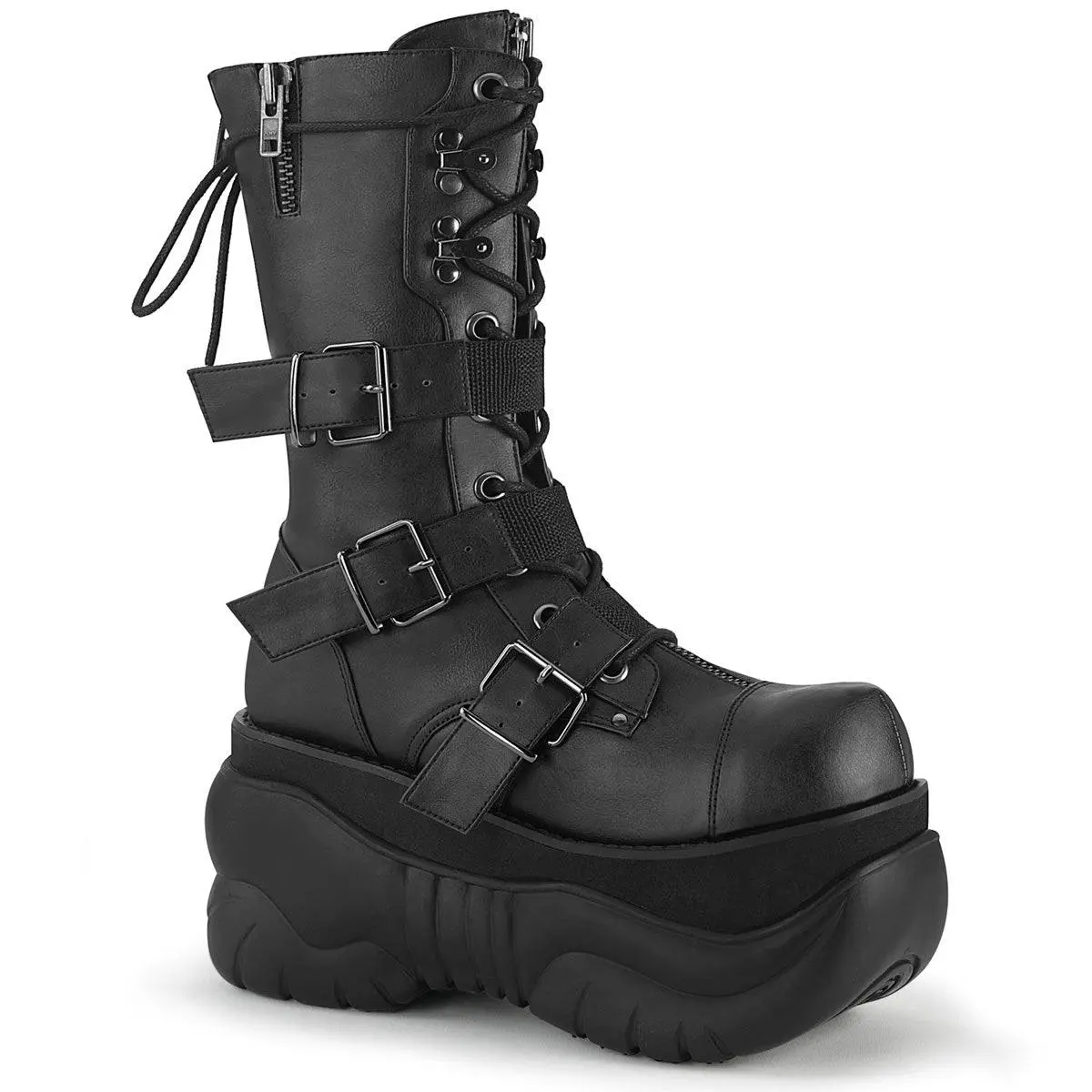 Demonia Men's Boxer-230 Black Vegan Leather Ankle Boots