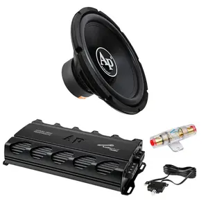 Audiopipe Pro 12" 300W 4-Ohm Subwoofer + 1000W Monoblock Class D Amp Combo