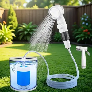 Rechargeable Water Pump Set, Portable Outdoor Camping Shower Head, Camping Accessories, Pet Cleaning & Multi-Function Garden Drainage Tool Kit, Camping Gear