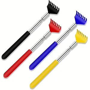 Extendable Claw Back Scratcher, Portable Stainless Steel Telescoping TPR Rubber Grip Back Scratchers for Whole Body, Body Care, No Battery Required