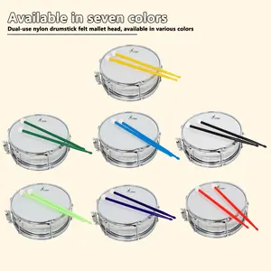 Drumsticks Nylon Colorful Drum Sticks, Multi-Purpose Dual-Sided Percussion Instrument Accessories, Ideal for Drums & Cymbals
