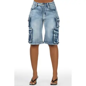 LaQuesha Med. Wash Cargo Denim Jort