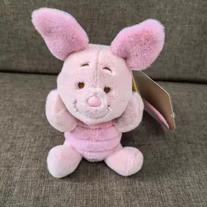 MINISO Winnie the Pooh Series Plush Refrigerator Magnet Piglet Adorable Pink Keychain Doll New Year's gift for Girls Who Can't Wake Up