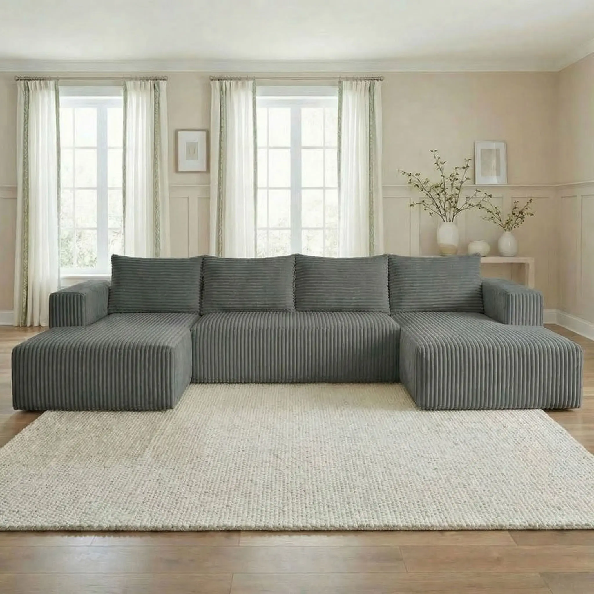 Dark Gray U Shaped with 2*Chaise