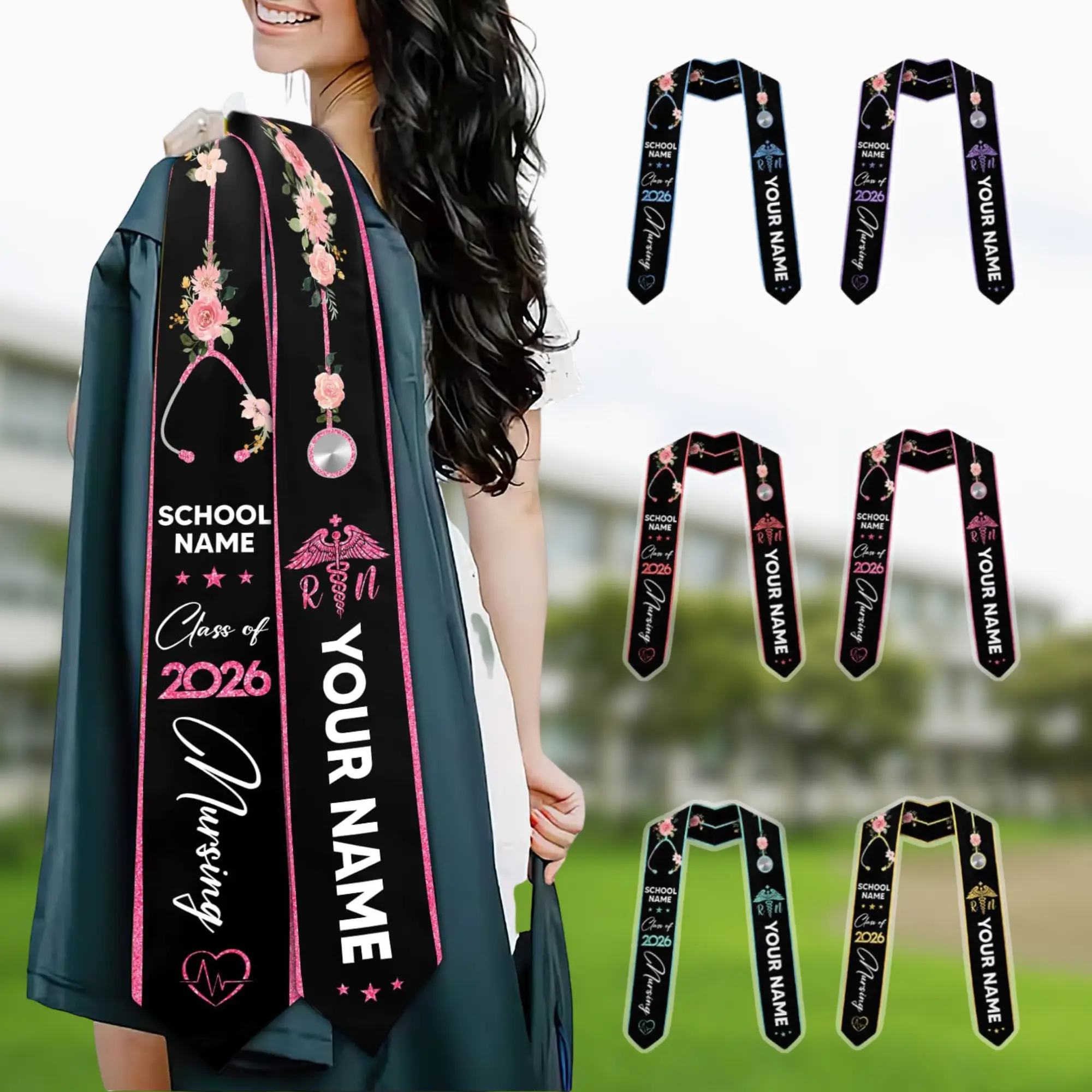 Personalized Nurse Graduation Sash 2026, Custom Photo Stole for Future Nurse, RN Stole Nursing Stole Graduation, Nursing Stole Graduate 2026