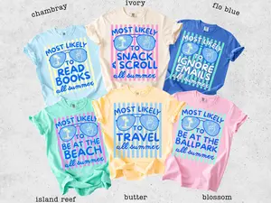 Custom Comfort Colors Last Day of School Teacher Shirt, Customizable text, Teacher Summer Graphic Tee, Most Likely Teacher Team Shirt, End of Year Educator Gift, Unisex Fit Top