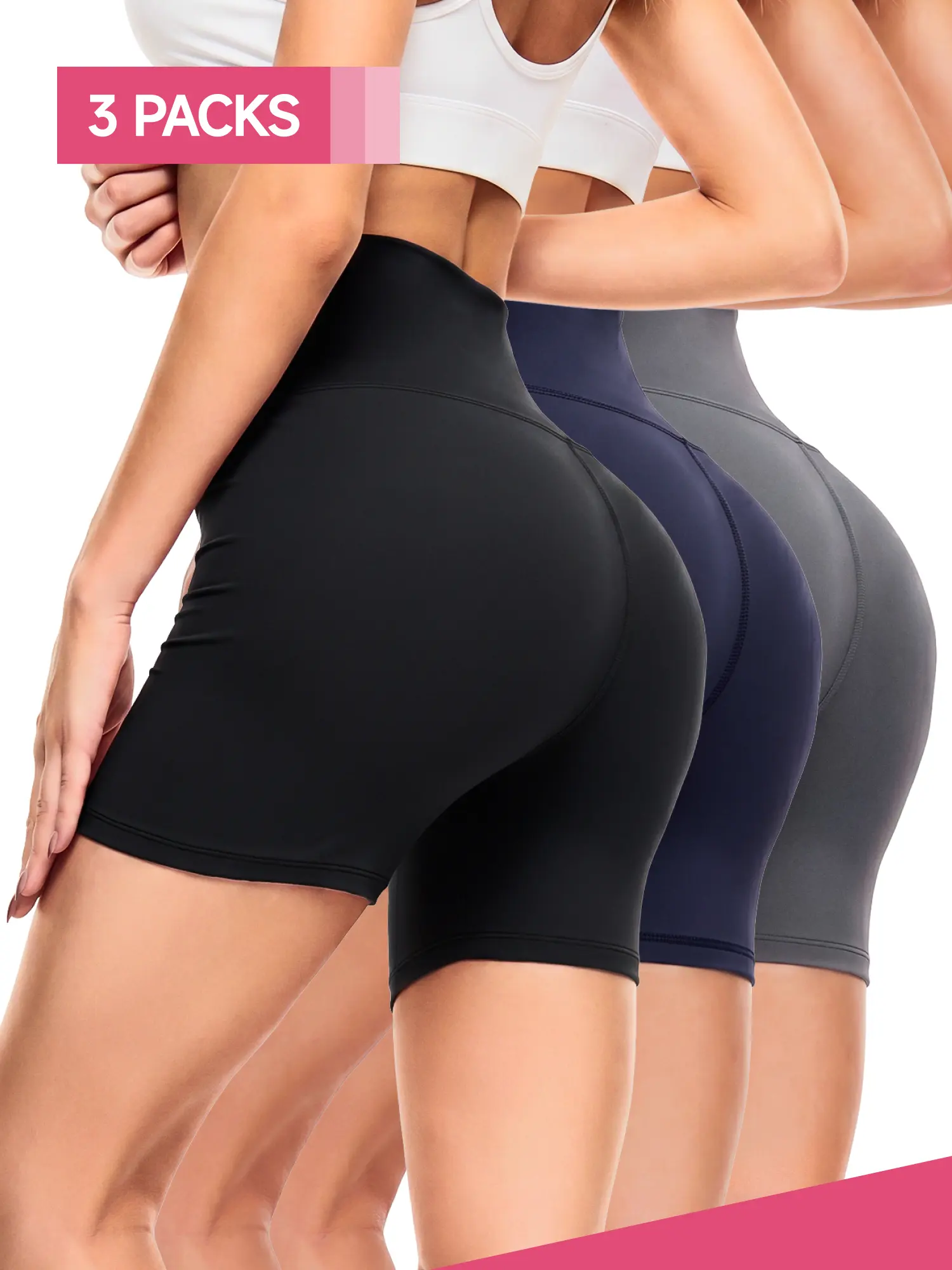 SHOWITTY Womens 3-Pack Biker Shorts, High Waisted Tummy Control Workout Shorts for Yoga, Gym, Running & Everyday Wear #tiktokshopsummersale