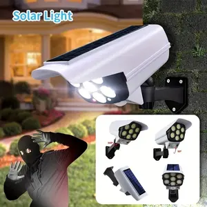 Solar Powered Remote Control Light 77 LED, 3 Modes Fake Camera, Outdoor Lighting Solution, Durable Efficient Design, Perfect for Camping & Gardening