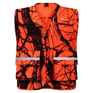 Blaze Orange Hunting Vest with Multi Pockets For Men Adjustable Hunter Orange Vest High Visibility For Outdoors