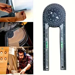 360 Degree Rotating Angle Measurer, Precision Woodworking Tool, Woodworking Square Protractor, Ideal for Table Saw, Baseboard Cutting, Home Renovation