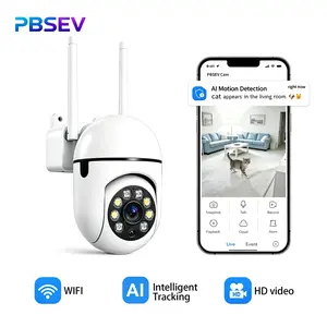 PBSEV Home Smart Indoor Plug-in Security Camera, 2K Ultra HD 360° Pan Tilt Cam, Color Night Vision, Auto Human Tracking, Dual Band WiFi Bluetooth Connection, Two-Way Talk, Remote Phone Control, Home Surveillance Cam for Baby Pet Elder Safety Monitoring