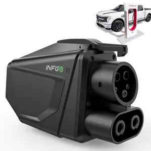 2026 Upgraded INFGO NACS to CCS Adapter for Tesla Supercharger V3/V4, 500A/1000V DC Fast Charging Adapter, Compatible with Ford, Chevrolet, GMC, Cadillac, Rivian, GM, Hyundai, Kia CCS1 Electric Vehicles
