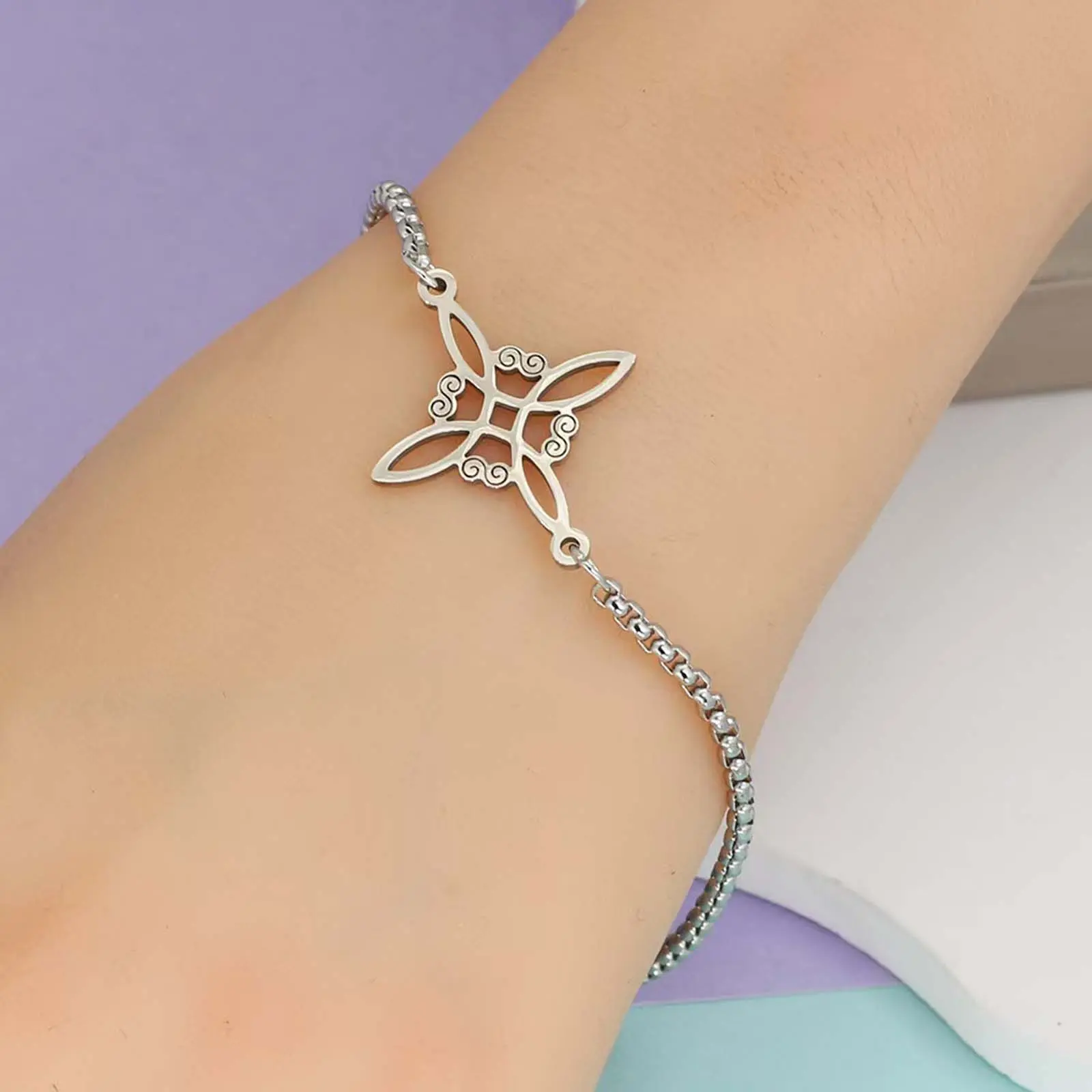 Witch Knot Cross Knot Bracelet, Adjustable Fashion Jewelry Accessories, Stackable Versatile Gift Bracelet, Stackable Bracelet