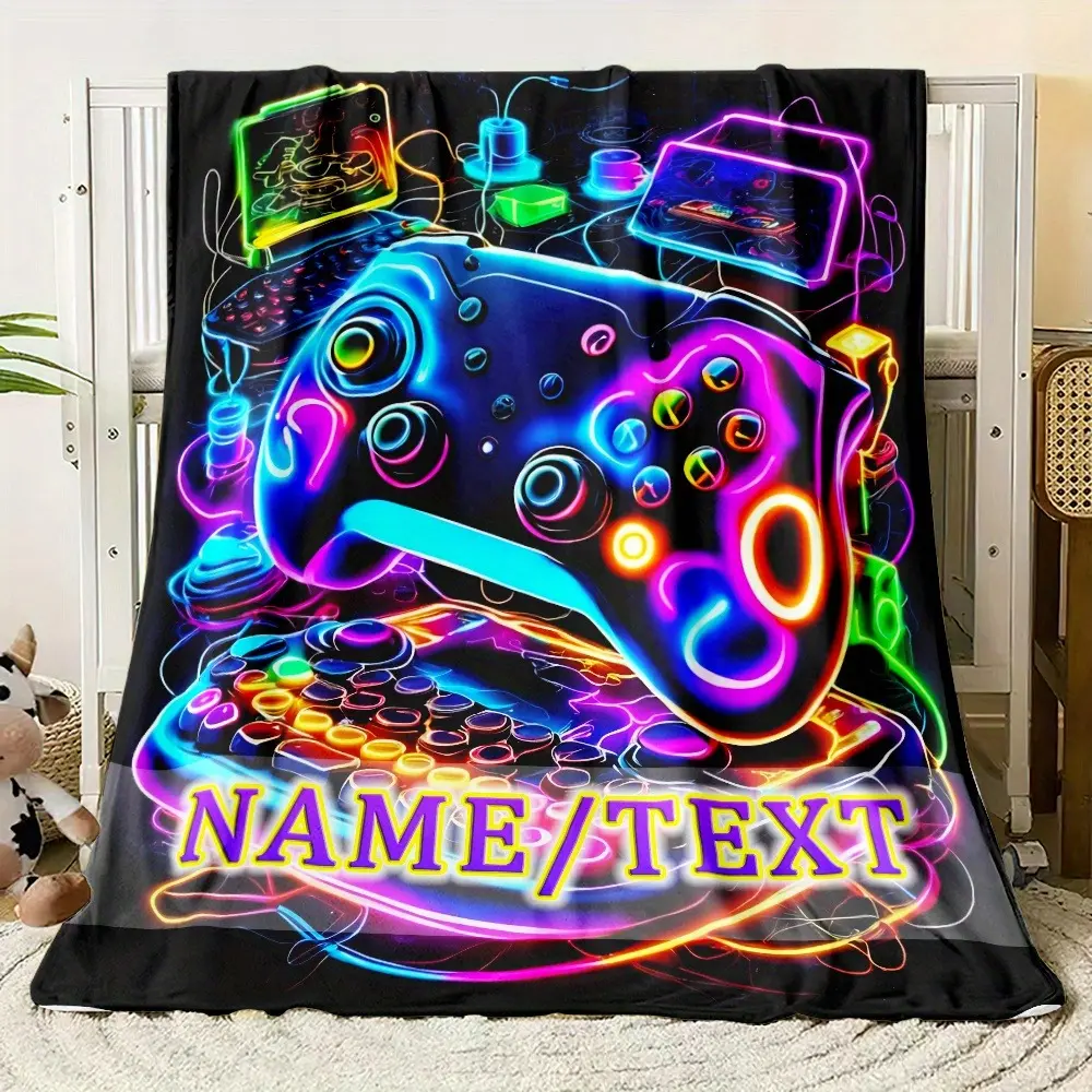 1pc Gaming Blanket Comfortable Gamer Gift Throw Blanket Game Room Decor Plush Blanket Suitable for Bedroom Sofa Perfect Gamer Gift