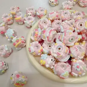 Macaron Hand-Painted Beads