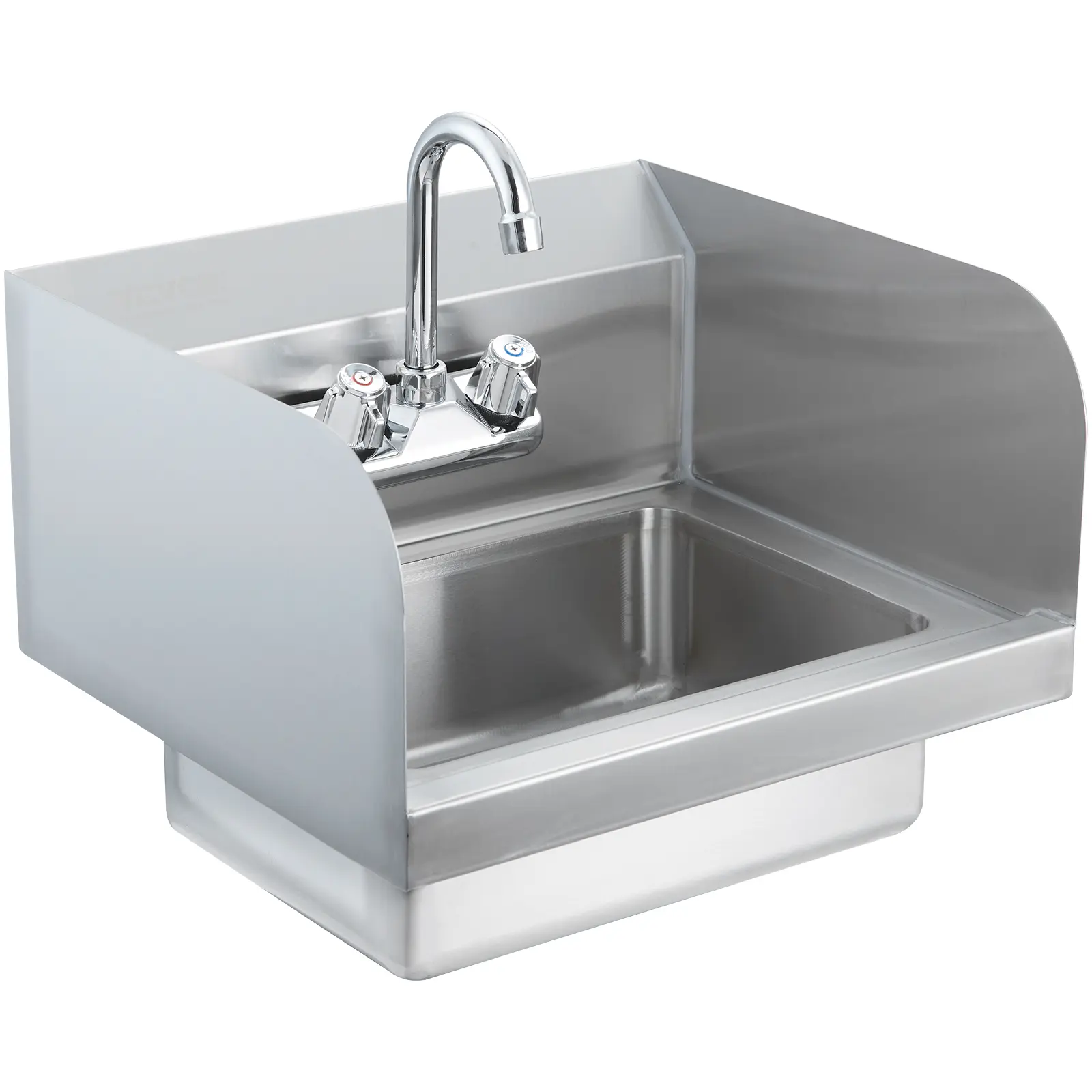 【summerfinds】VEVOR Commercial Hand Sink with Faucet and Side Splash, NSF Stainless Steel Sink for Washing, Small Hand Washing Sink, Wall Mount Hand Basin for Restaurant, Kitchen, Bar, Garage and Home, 17x12.8 inch