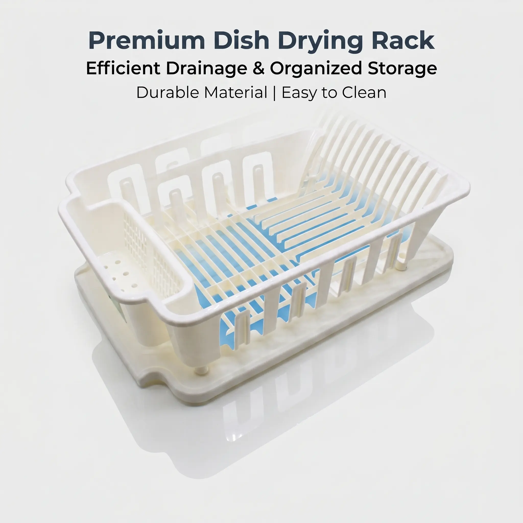Dish drying racks Portable Dish Drainer with Drip Tray | Multi-functional Kitchen Tableware Storage Rack | Easy-to-Clean Plastic Dish Organizer