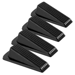 4-Pack Rubber Door Stoppers – Stackable Wedge Stops for Bottom of Door, Sturdy Floor Holders   2/2