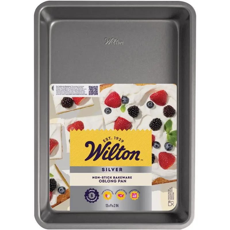Wilton 6088773 Nonstick 13x9 in. Silver Oblong Bakeware Cake Pan, Grey