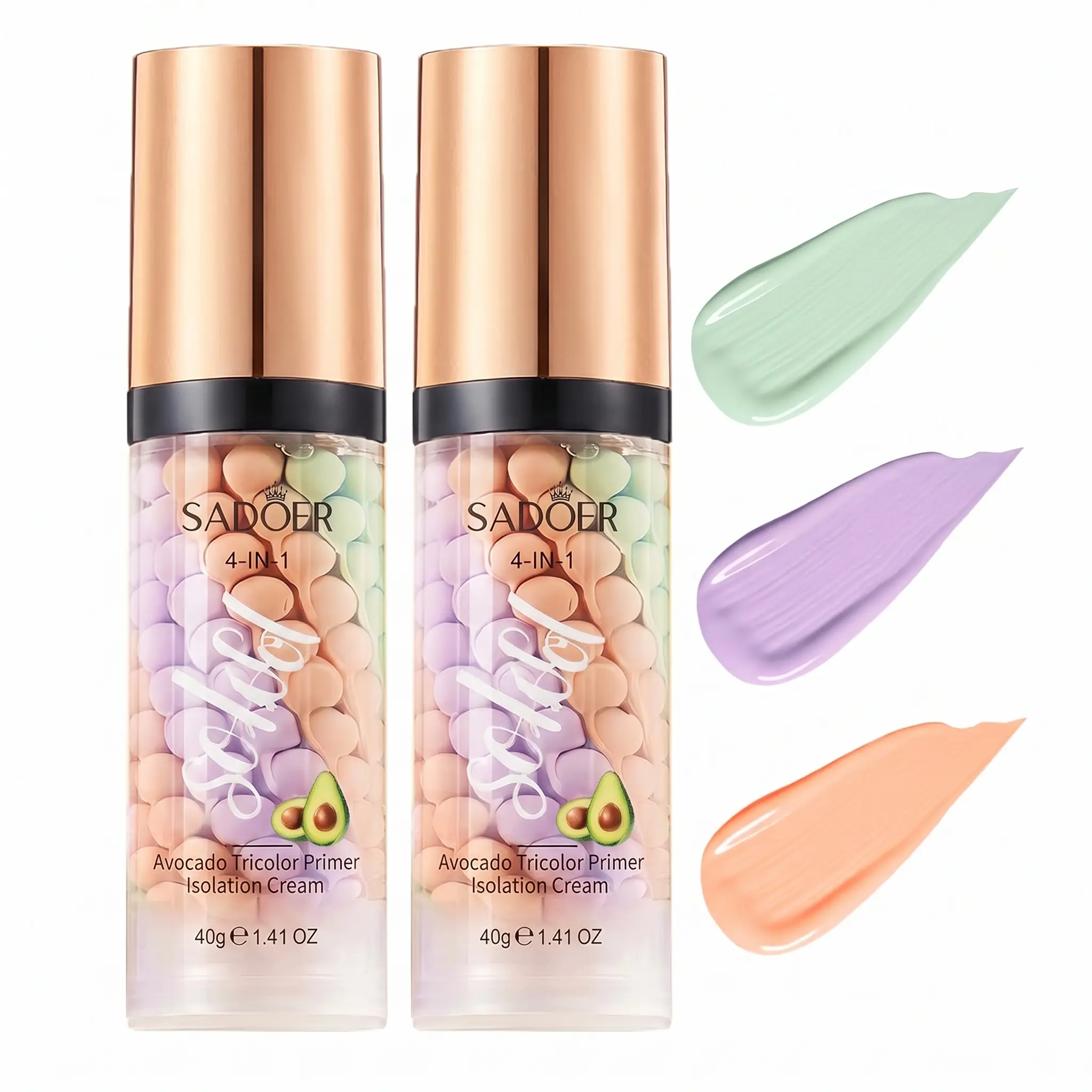 2 PCS Tinted Face Primer & Makeup Base - 3-in-1 SPF 50 Sunscreen Isolation Cream, 1-Step Color Corrector, Oil Control, Moisturizing, Imperfection Blurring Cosmetic Moisture Hydrating
