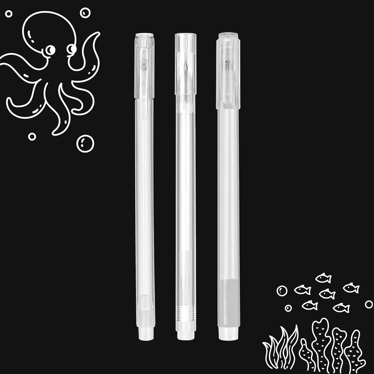 White Gel Pen White Ink Pen Set Point Gel Pens for Black Paper Art Drawing Journaling Writing Sketching (0.6 0.8 1.0, 3)