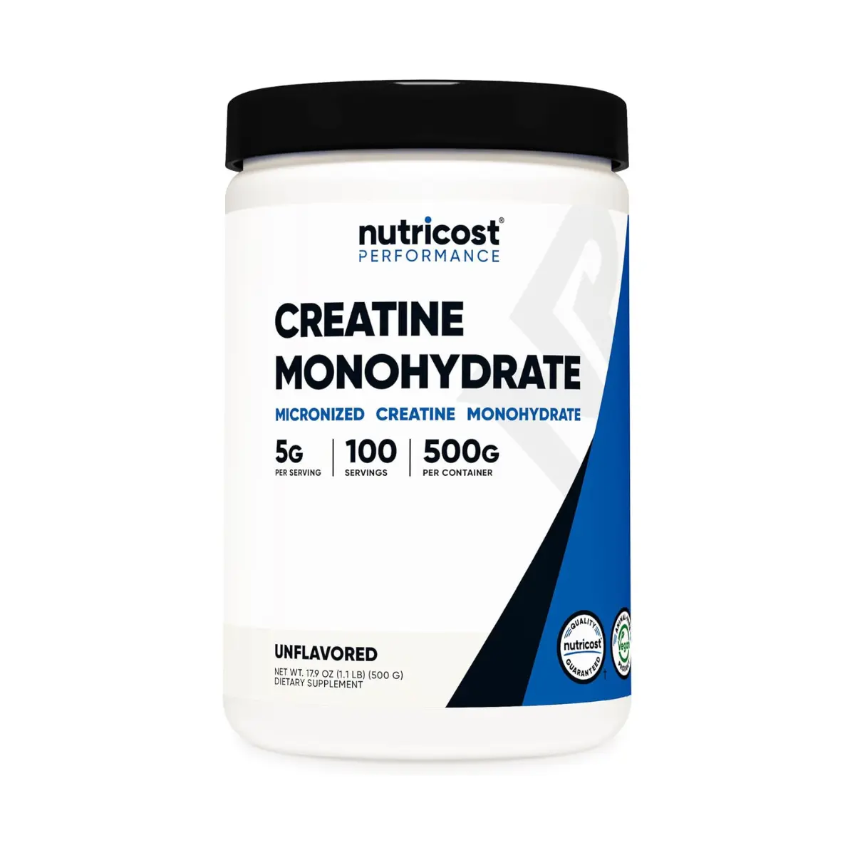 Nutricost Micronized Creatine Monohydrate Powder, 500G (17.9 Oz) - 100 Servings, 5000mg (5g) Per Serving, Amino Acid Nutritional Supplement