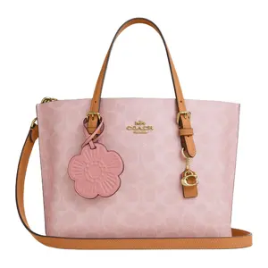 COACH Mollie 25 Tote Bag with Detachable Floral Charm in Cherry Blossom Pink for Women