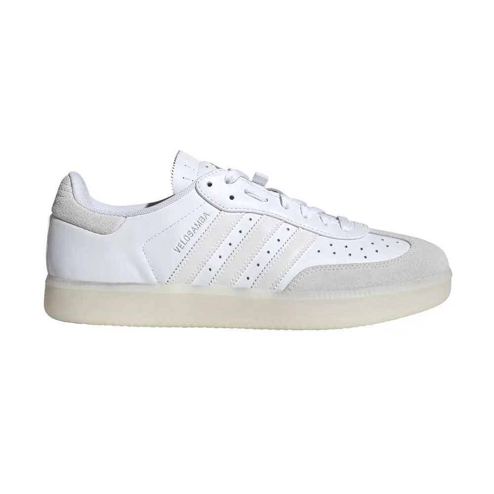 adidas Mens Velosamba Leather Sneakers Shoes - White adidas Mens Velosamba Leather Sneakers Shoes - White