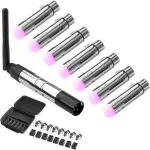 VEVOR Wireless DMX, 8 PCS Built - in Rechargeable Battery 7 Receivers 1 Transmitter DMX512 Wireless Dfi 2.4G ISM Band 656 ft Transmission Range for LED Stage Party DJ Bar Lighting with Storage BagVEVOR Super Brand Day