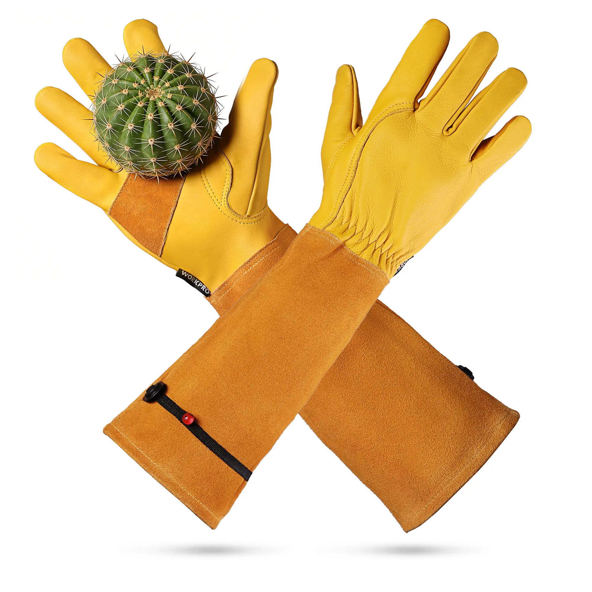 #Summersales WORKPRO Gardening Gloves, Long Leather Garden Gloves for Women & Men, Thorn-Proof Gardening Gloves for Rose, Bush, Blackberry & Cactus, Work Gloves with Long Forearm Protection for Yard & Gardening