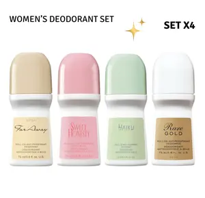 Avon Women's Roll-On Deodorant Set | Far Away, Sweet Honesty, Haiku & Rare Gold 4-Pack