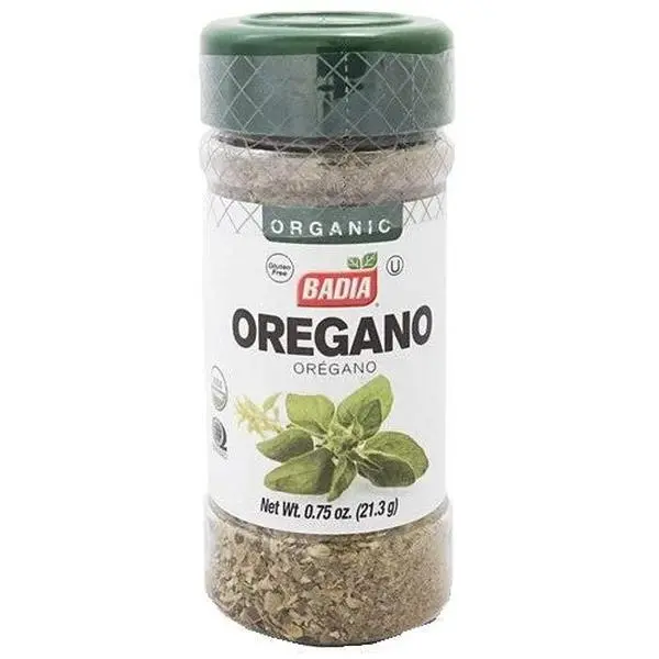 BADIA Certified Organic Dried Oregano Seasoning, 0.75 oz Kosher Spice with Garlic, Flavor-Boosting Dried Herb for Italian Dishes, Meats, Essential Seasonings, Spices
