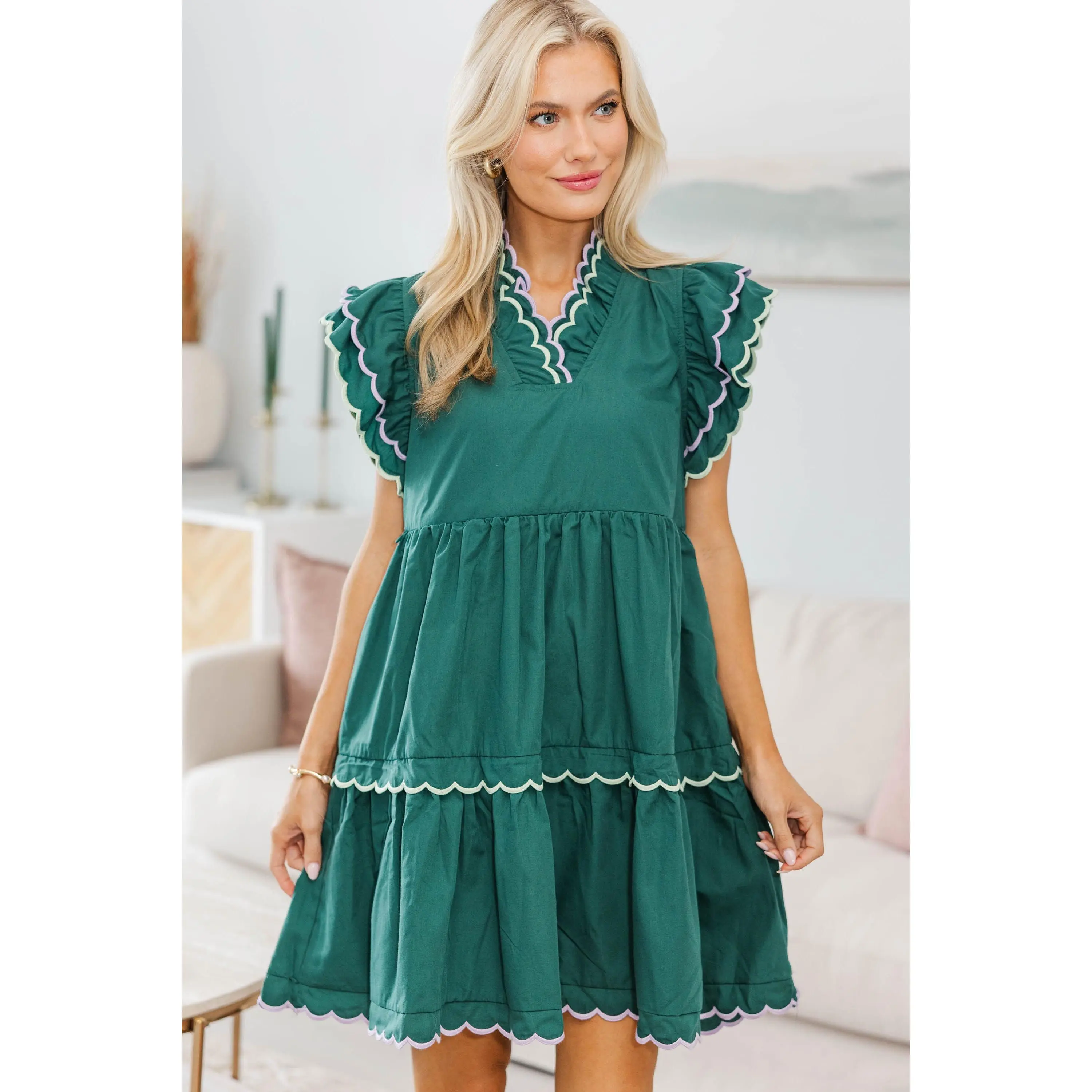 NURSING COLLECTION: The Gentle Days Green Scalloped Dress - TikTok Shop NURSING COLLECTION: The Gentle Days Green Scalloped Dress - TikTok Shop