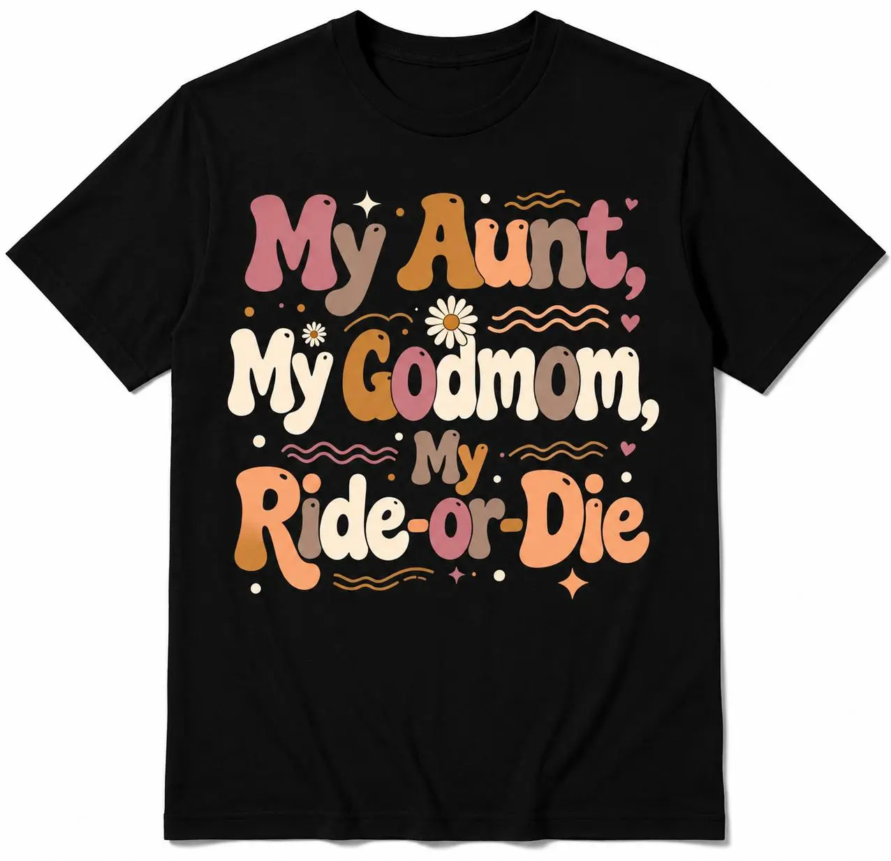 Women's Classic Relaxed Graphic T-Shirt - Lady Streetwear Cotton Top, Short-Sleeve Auntie-Godmother Slogan Tee, Cute Aunt Gift Tshirt, Graphic Print