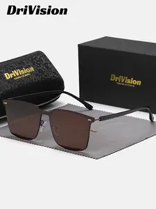 Drivision 1 Piece Unisex Square Polarized Sunglasses, Frameless Design UV400 Classic design, enduring appeal, Sunglasses for Driving