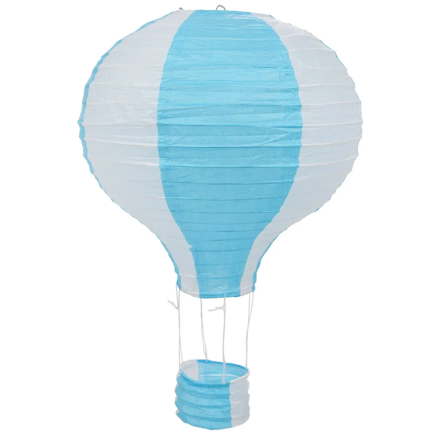 30cm (12in) Paper Hot Air Balloon Lantern Lampshade - Paper Ceiling Light with Blue Stripes, Good Decoration for Wedding Events