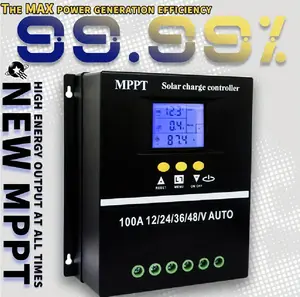 100A MPPT Solar Charge Controller 12V 24V 36V 48V LCD Display Battery Intelligent Regulator Max 100V Input Dual USB for Lead-Acid/Lithium