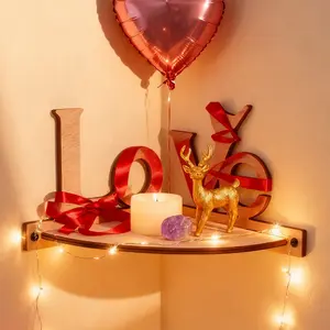 Love Corner Shelf Wall Organizer, DIY Floating Letter Decor, Valentine's Day Party Decoration, Living Room Bedroom Display Rack