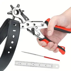 Durable Alloy Belt Hole Punch Pliers, Revolving Hand Tool for Sewing Machines, Bags, Watchbands & Straps, Eyelet Puncher, DIY Tools